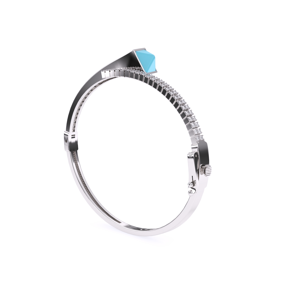 Attractive Pave Diamond Bypass Style Bracelet